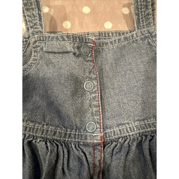 Gymboree Vintage 6-12 Months Country Picnic Denim Dress Ruffles 2000 Y2K Baby - Picture 5 of 6